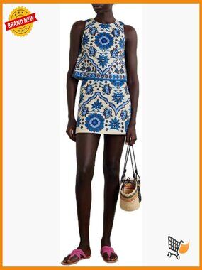 Floral Tropical Print Two Piece Skirt Set Sleeveless Vest Top Mini Skirt Summer